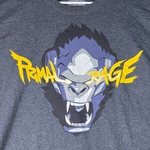 Overwatch T-Shirt Mens Large Gray Winston Primal Rage Loot Crate Gaming Tee